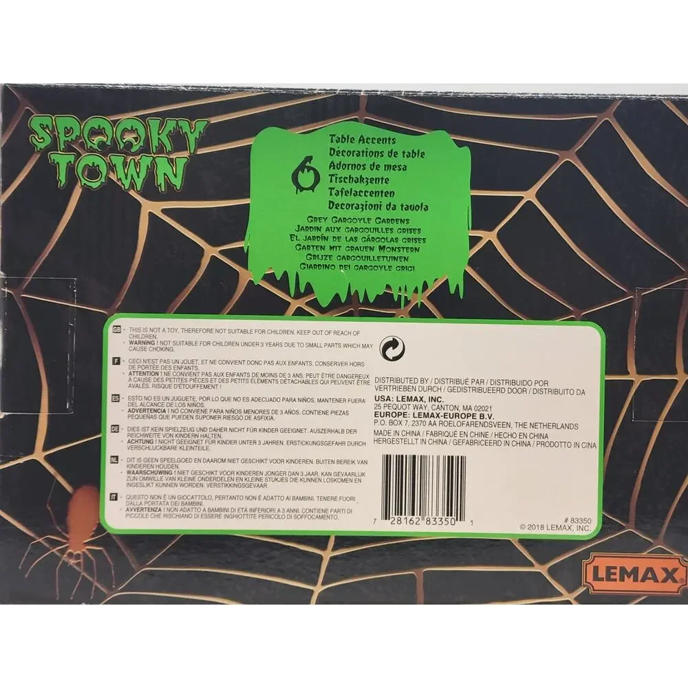 Lemax 2024 Grey Gargoyle Gardens Spooky Town #83350 Haunting Rock Wall Gargoyles